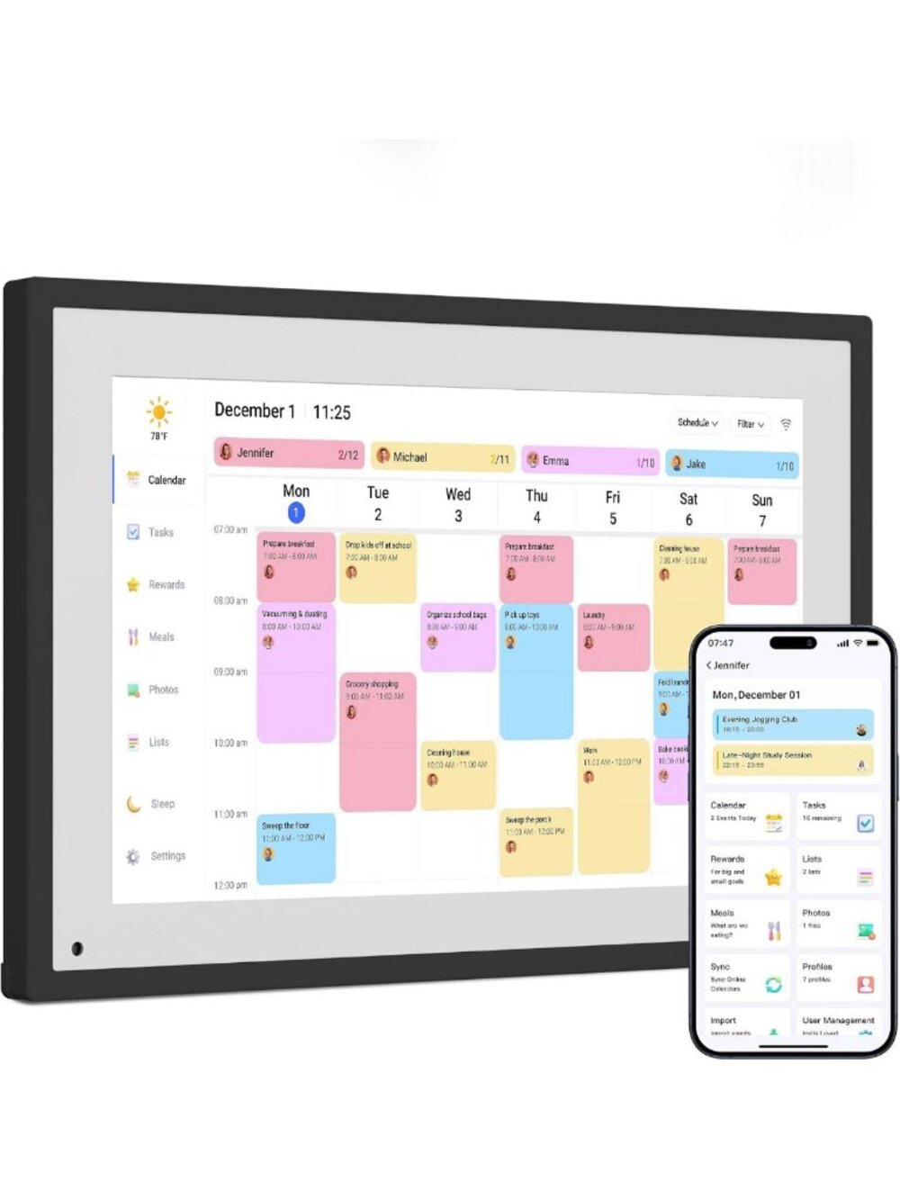 10.1 Inch Digital Calendar & Chore Chart - Versatile Picture Frame for Home Use